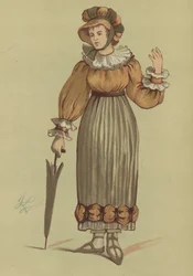 Costume féminin du règne de George IV, 1820